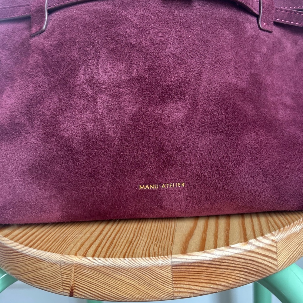 MANU Atelier Burgundy Suede Tote